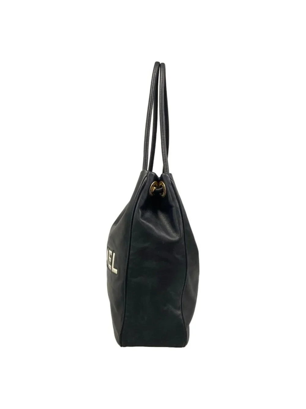 Chanel Tote Bag Camellia Black White Leather